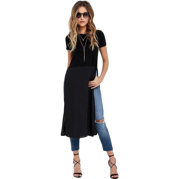 Maxi Blouse With Slits On The Sides